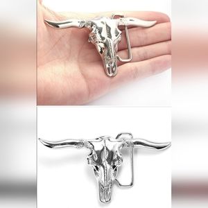 New gold western long horn longhorn belt buckle.  Many others lis…